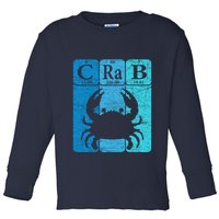 Crab Periodic Table Elements Seafood Crabbing Retro Crabber Toddler Long Sleeve Shirt