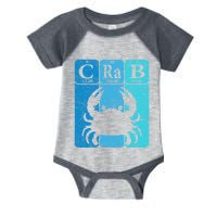 Crab Periodic Table Elements Seafood Crabbing Retro Crabber Infant Baby Jersey Bodysuit