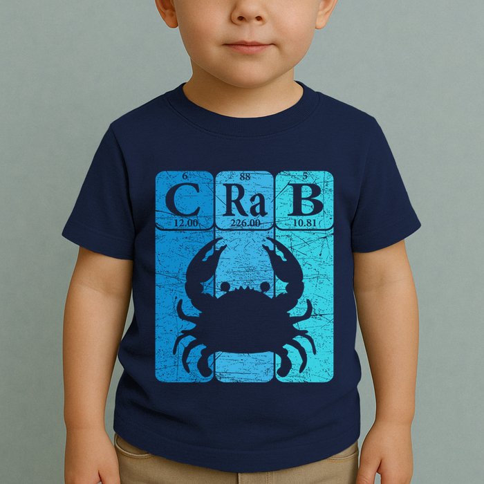 Crab Periodic Table Elements Seafood Crabbing Retro Crabber Toddler T-Shirt