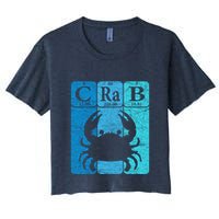 Crab Periodic Table Elements Seafood Crabbing Retro Crabber Crop Top