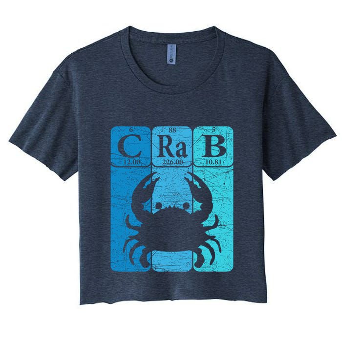 Crab Periodic Table Elements Seafood Crabbing Retro Crabber Crop Top