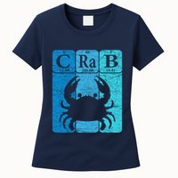 Crab Periodic Table Elements Seafood Crabbing Retro Crabber Womens T-Shirt