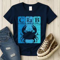 Crab Periodic Table Elements Seafood Crabbing Retro Crabber Womens T-Shirt