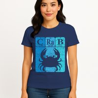 Crab Periodic Table Elements Seafood Crabbing Retro Crabber Womens T-Shirt