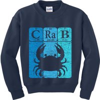 Crab Periodic Table Elements Seafood Crabbing Retro Crabber Kids Sweatshirt