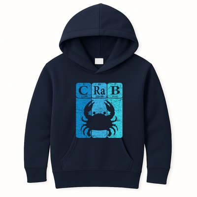 Crab Periodic Table Elements Seafood Crabbing Retro Crabber Kids Hoodie