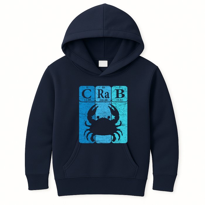 Crab Periodic Table Elements Seafood Crabbing Retro Crabber Kids Hoodie
