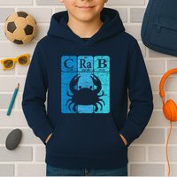 Crab Periodic Table Elements Seafood Crabbing Retro Crabber Kids Hoodie