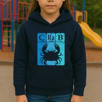 Crab Periodic Table Elements Seafood Crabbing Retro Crabber Kids Hoodie