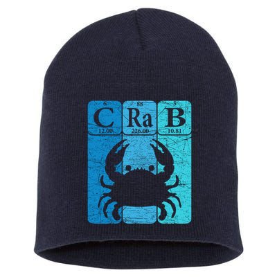 Crab Periodic Table Elements Seafood Crabbing Retro Crabber Short Acrylic Beanie