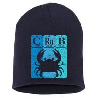 Crab Periodic Table Elements Seafood Crabbing Retro Crabber Short Acrylic Beanie