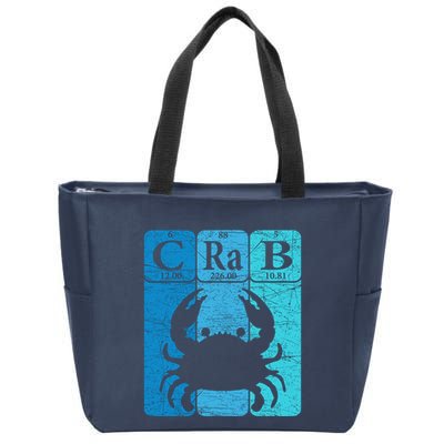 Crab Periodic Table Elements Seafood Crabbing Retro Crabber Zip Tote Bag