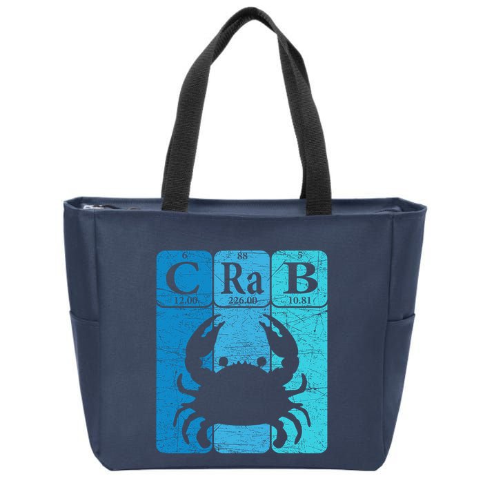 Crab Periodic Table Elements Seafood Crabbing Retro Crabber Zip Tote Bag