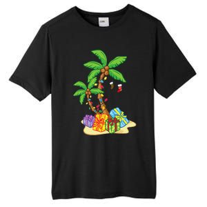 Christmas Palm Tree Tropical Xmas Coconut Lights Funny Gifts Tall Fusion ChromaSoft Performance T-Shirt