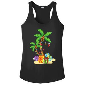 Christmas Palm Tree Tropical Xmas Coconut Lights Funny Gifts Ladies PosiCharge Competitor Racerback Tank