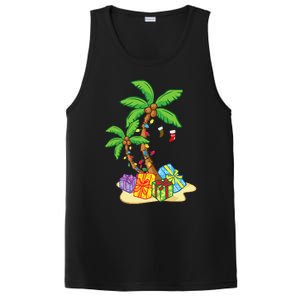 Christmas Palm Tree Tropical Xmas Coconut Lights Funny Gifts PosiCharge Competitor Tank