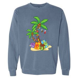 Christmas Palm Tree Tropical Xmas Coconut Lights Funny Gifts Garment-Dyed Sweatshirt