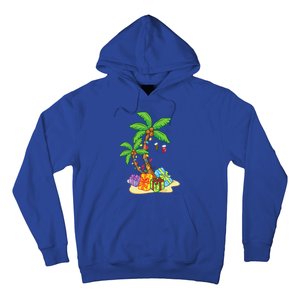 Christmas Palm Tree Tropical Xmas Coconut Lights Funny Gifts Hoodie