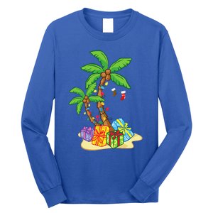 Christmas Palm Tree Tropical Xmas Coconut Lights Funny Gifts Long Sleeve Shirt