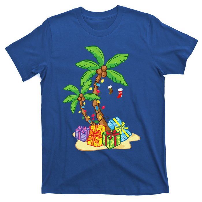 Christmas Palm Tree Tropical Xmas Coconut Lights Funny Gifts T-Shirt