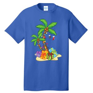 Christmas Palm Tree Tropical Xmas Coconut Lights Funny Gifts Tall T-Shirt