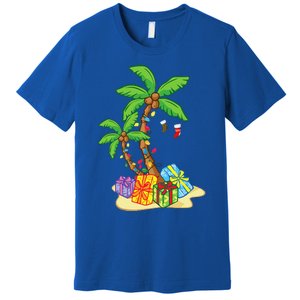 Christmas Palm Tree Tropical Xmas Coconut Lights Funny Gifts Premium T-Shirt