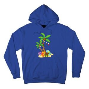 Christmas Palm Tree Tropical Xmas Coconut Lights Funny Gifts Tall Hoodie