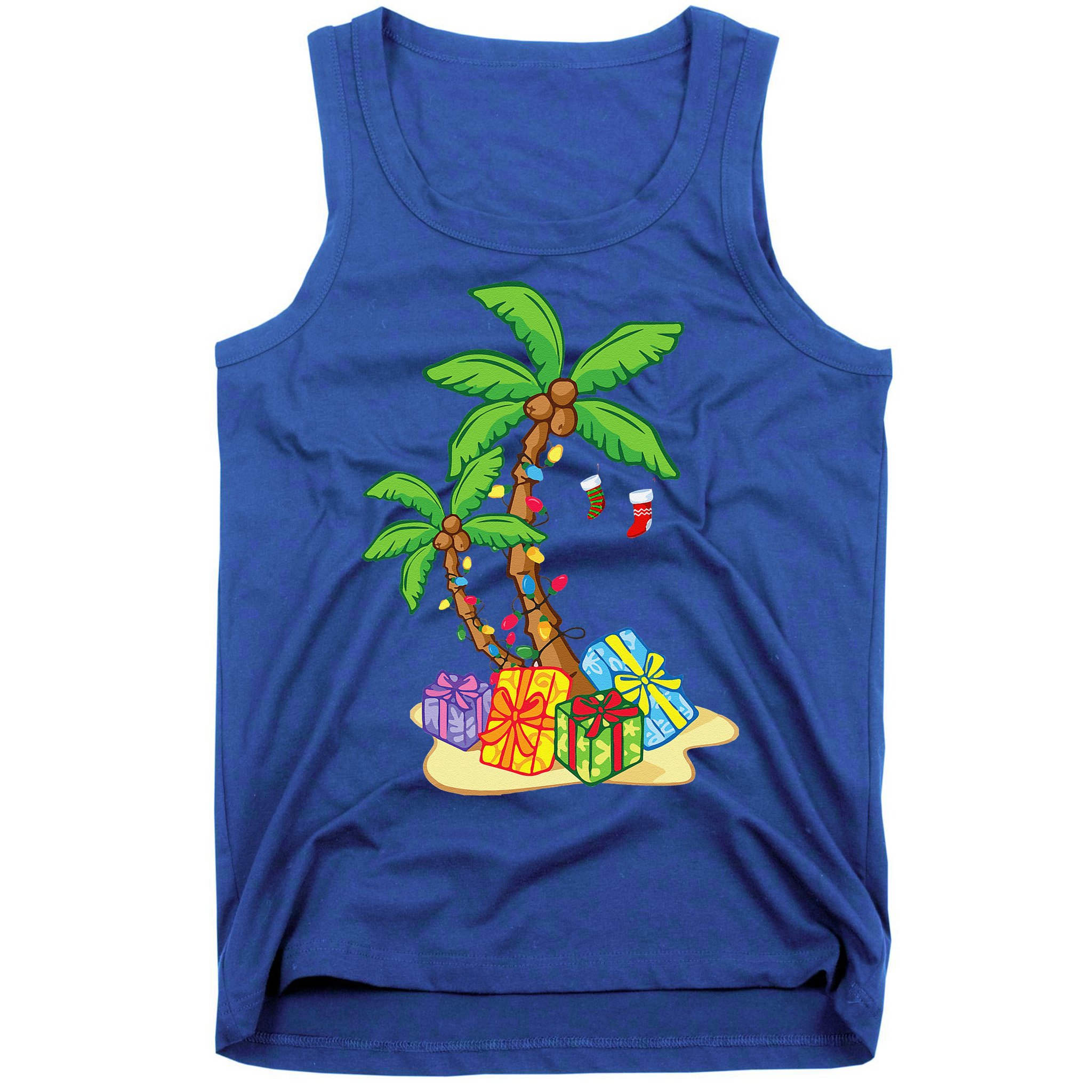 Christmas Palm Tree Tropical Xmas Coconut Lights Funny Gifts Tank Top