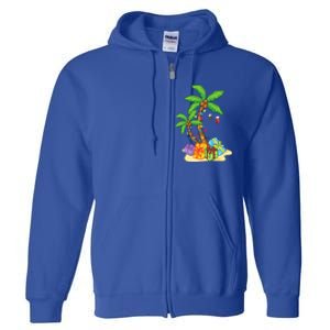 Christmas Palm Tree Tropical Xmas Coconut Lights Funny Gifts Full Zip Hoodie