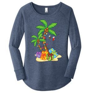 Christmas Palm Tree Tropical Xmas Coconut Lights Funny Gifts Women's Perfect Tri Tunic Long Sleeve Shirt