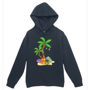 Christmas Palm Tree Tropical Xmas Coconut Lights Funny Gifts Urban Pullover Hoodie