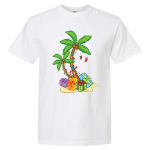 Christmas Palm Tree Tropical Xmas Coconut Lights Funny Gifts Garment-Dyed Heavyweight T-Shirt