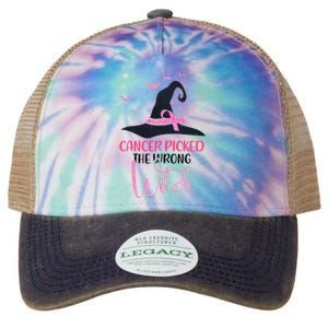 Cancer Picked The Wrong Witch Breast Cancer Awareness Legacy Tie Dye Trucker Hat