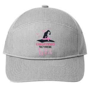 Cancer Picked The Wrong Witch Breast Cancer Awareness 7-Panel Snapback Hat