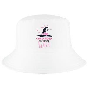 Cancer Picked The Wrong Witch Breast Cancer Awareness Cool Comfort Performance Bucket Hat