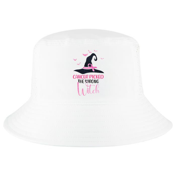 Cancer Picked The Wrong Witch Breast Cancer Awareness Cool Comfort Performance Bucket Hat