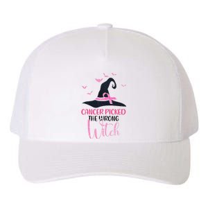 Cancer Picked The Wrong Witch Breast Cancer Awareness Yupoong Adult 5-Panel Trucker Hat