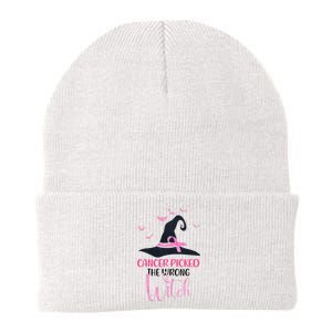 Cancer Picked The Wrong Witch Breast Cancer Awareness Knit Cap Winter Beanie