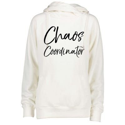 Cute Preschool Teacher Gift Chaos Coordinator Great Gift Womens Funnel Neck Pullover Hood