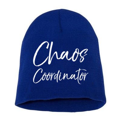 Cute Preschool Teacher Gift Chaos Coordinator Great Gift Short Acrylic Beanie