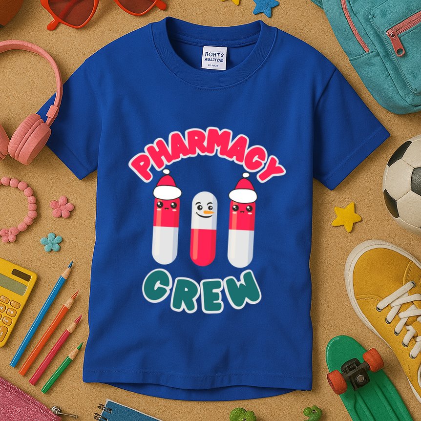 Christmas Pharmacy Technician Cool Gift Pharmacist Crew Tech Gift Kids T-Shirt