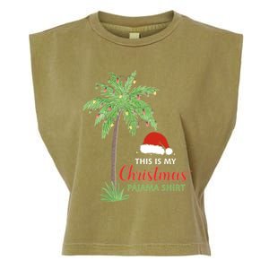 Christmas Palm Tree This Is My Christmas Pajama Xmas Family Gift Garment-Dyed Women's Muscle Tee