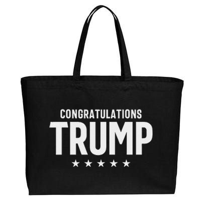 Congratulations President Trump 2024 Cotton Canvas Jumbo Tote