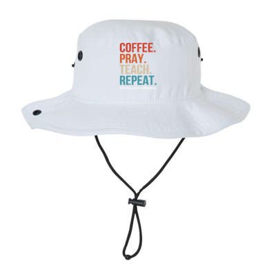 Coffee Pray Teach Repeat Homeschool Mom Mother Vintage Gift Legacy Cool Fit Booney Bucket Hat