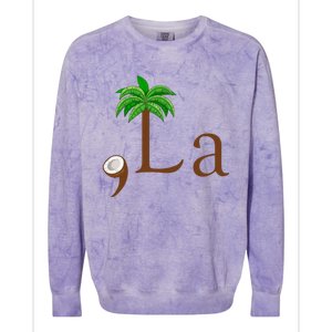 Coconut Palm Tree Comma + La Kamala Harris President 2024 Colorblast Crewneck Sweatshirt