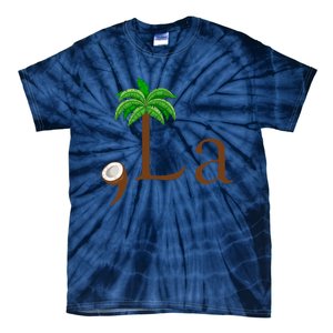 Coconut Palm Tree Comma + La Kamala Harris President 2024 Tie-Dye T-Shirt