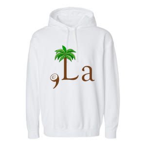 Coconut Palm Tree Comma + La Kamala Harris President 2024 Garment-Dyed Fleece Hoodie