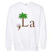 Coconut Palm Tree Comma + La Kamala Harris President 2024 Garment-Dyed Sweatshirt