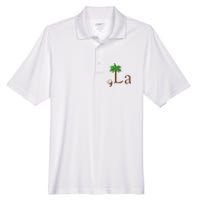 Coconut Palm Tree Comma + La Kamala Harris President 2024 Men's Origin Performance Pique Polo