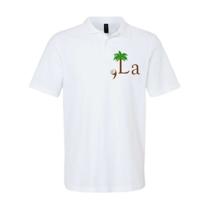 Coconut Palm Tree Comma + La Kamala Harris President 2024 Softstyle Adult Sport Polo